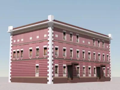 Building Lowpoly with roof Low-poly 3D model