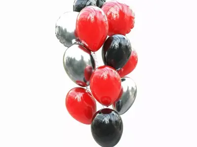 Set helium balloons 3D model