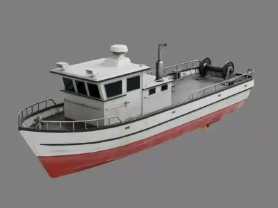 Lowpoly Fishing Boat Low-poly 3D model