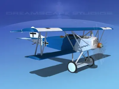 Fokker D-VII V09 Luftwaffe 3D model