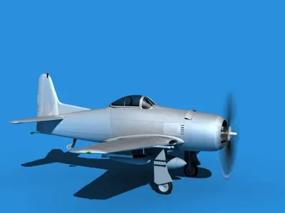 Grumman F8F-2 Bearcat V00 3D model