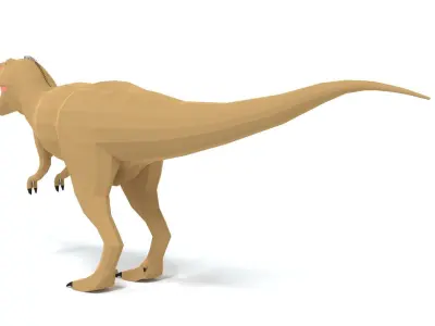 Low Poly Cartoon Abelisaurus Dinosaur Low-poly 3D model