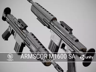 PBR TACTICAL ARMSCOR M1600 SA Low-poly 3D model