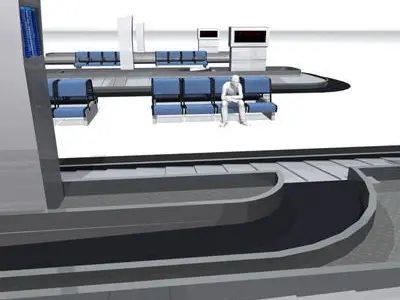 Airport baggage carousel 3D model