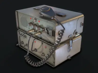 Military Ham Radio Low-poly 3D model