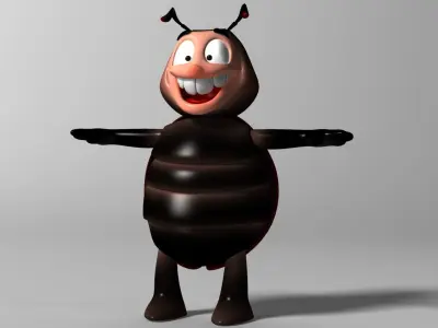 Cartoon Ladybug RIGGED Low-poly 3D model