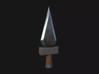 low poly knife sword Free low-poly 3D model