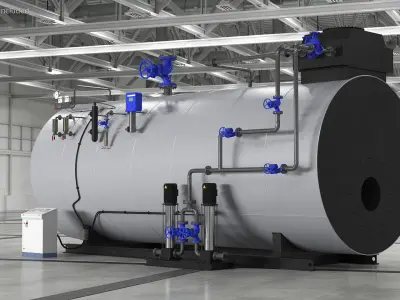 Industrial Horizontal Boiler 3D model