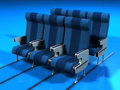 Plane train seats 3D model
