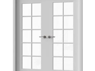  Interior Double French Door Model, White 