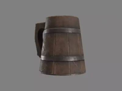 Wooden Historic Tankard Low-poly 3D model