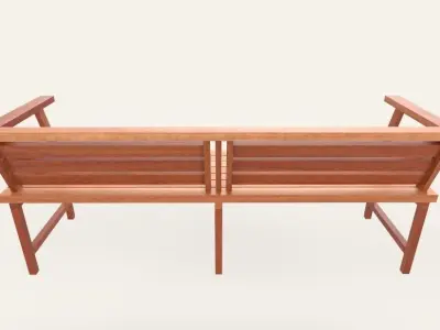 Wooden Bench Free low-poly 3D model buy