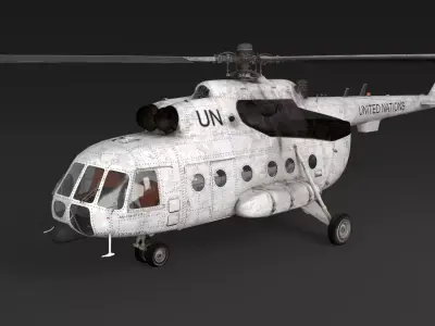 Rescue helicopter Low-poly 3D model