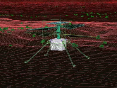 Ingenuity Helicopter takeoff animation 3D model