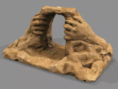 Cave Entrance Desert rock 05 Low-poly 3D model