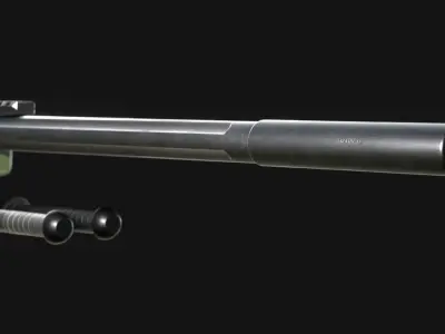 AWC Thundertrap 308 Suppressor Attachment - Game Asset Free low-poly 3D model