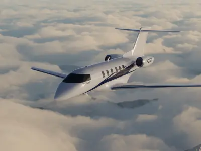 Pilatus PC-24 Private Jet Airplane 3D Model  game-ready Low-poly 3D model