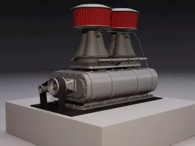 Supercharger type D Low-poly 3D model