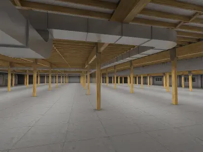 Industrial Building Interior 02 Low-poly 3D model