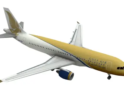 Lowpoly Airbus A320 Game Model Low-poly 3D model