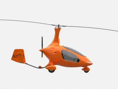 Gyroplane Autogyro Cavalon Orange 3D model
