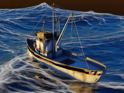 fishing boat Free low-poly 3D model