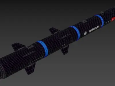 Roketsan Mizrak-U ATGM Anti-Tank Guided Missile 3D model