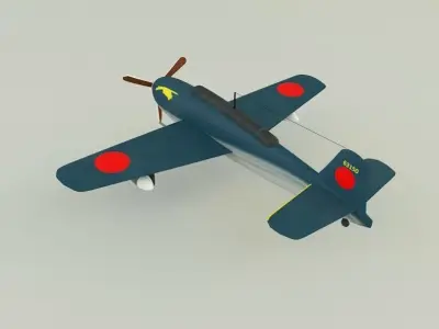 Yokosuka D4Y war plane Low-poly 3D model