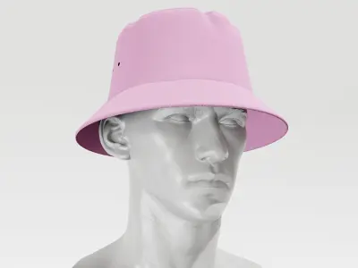 Bucket Hat - Pink PBR 4K Low-poly 3D model