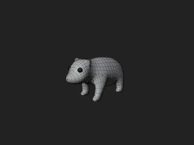 lowpoly Black bear  Low-poly 3D model