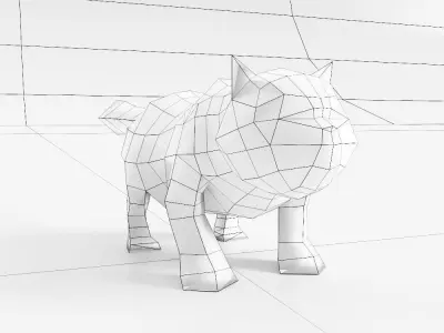 Cat cartoon 3d model  Low-poly 3D model