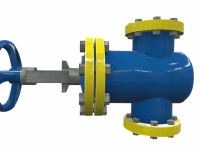 Industrial pipeline valve 4 3D model