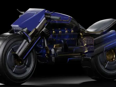 Futuristic Muscle Motorcycle - Andromeda Bike Low-poly 3D model