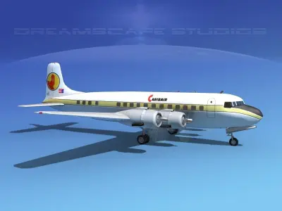 Douglas DC-6 Caribair 3D model