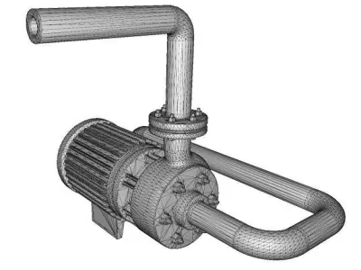 Metallic Borewell Pump Low-poly 3D model