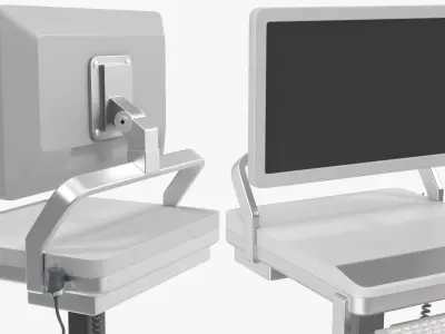  Medical Computing Workstation Cart White 