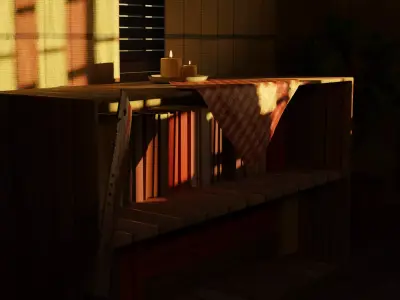 Post-apocalyptic room 3D model