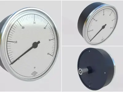 Pressure Gauge M4 Low-poly 3D model