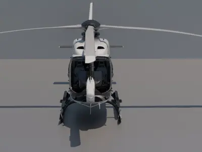H135 Helicopter with interior and animated door 3D model