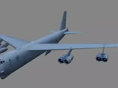 USAF B-52 bomber 3d model low-poly Low-poly 3D model
