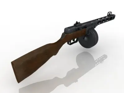 PPSh-41 Low-poly 3D model