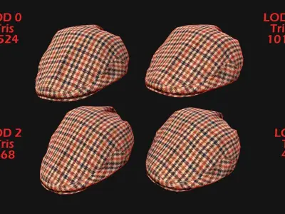 Flat Cap Low-poly 3D model