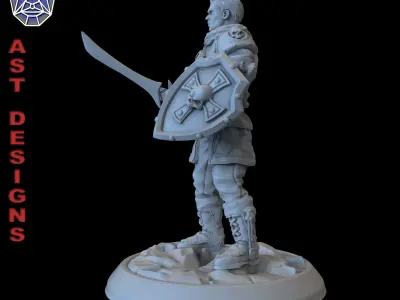 Fantasy character 1-0 warrior Miniature 3D print model