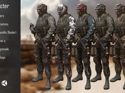 Character Soldier Low-poly 3D model