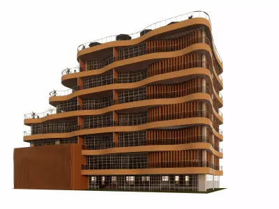 Modern MixedUse Residential Building Detailed with Documentation 3D model