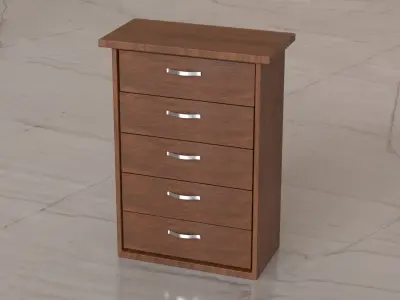 5 drawer cabinet Free low-poly 3D model