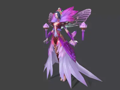Flower Fairy Low-poly 3D model