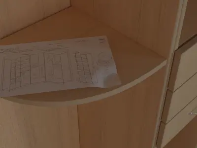 furniture closet with shelves and drawers Free 3D model