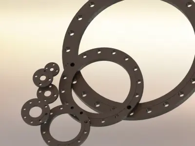 EN 1092-1 PN16 FLAT FLANGES 3D model