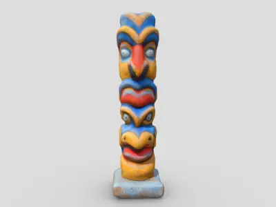 Totem Pole 3 Low-poly 3D model